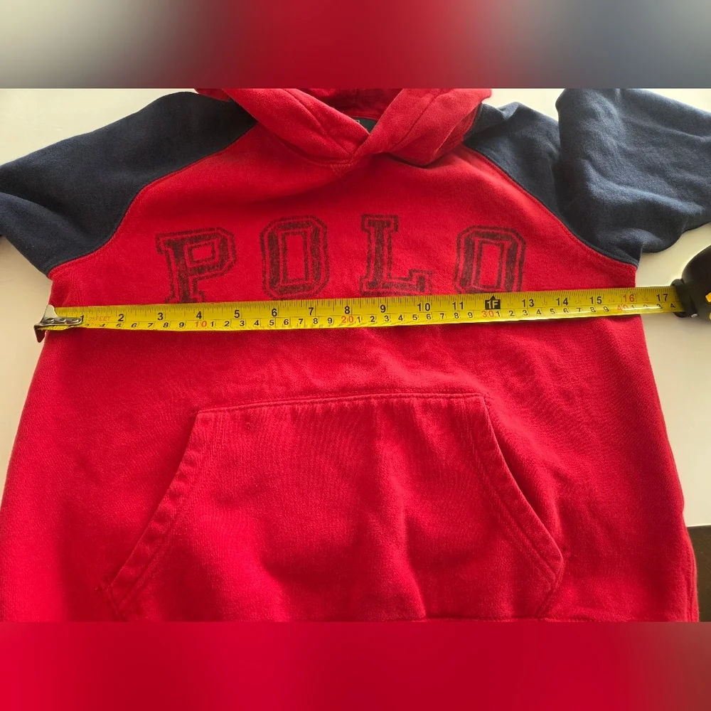 Ralph Lauren Kids Red and Navy Hoodie Sz.S (8)